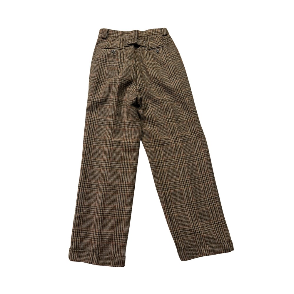 Vintage 90s GAP Wool Mohair Plaid Trousers High Waist Pleated Cuffed Pants 8 XS
